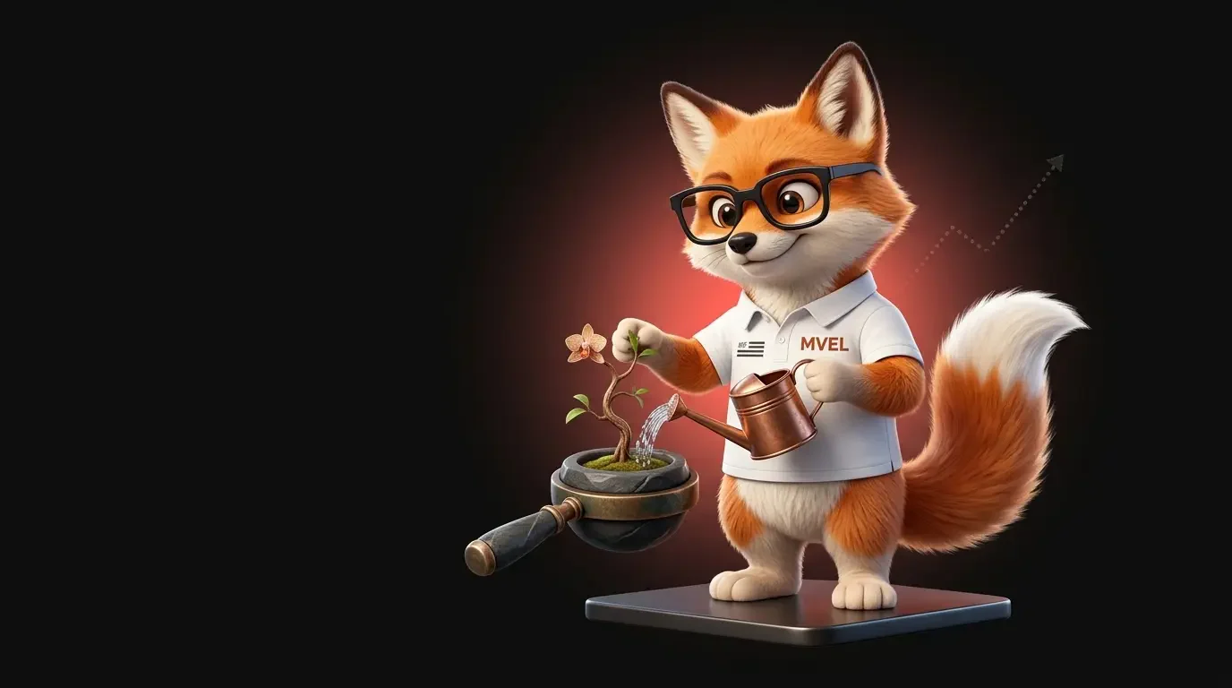 La mascotte renard de Ma Vitrine En Ligne arrose une jeune pousse
