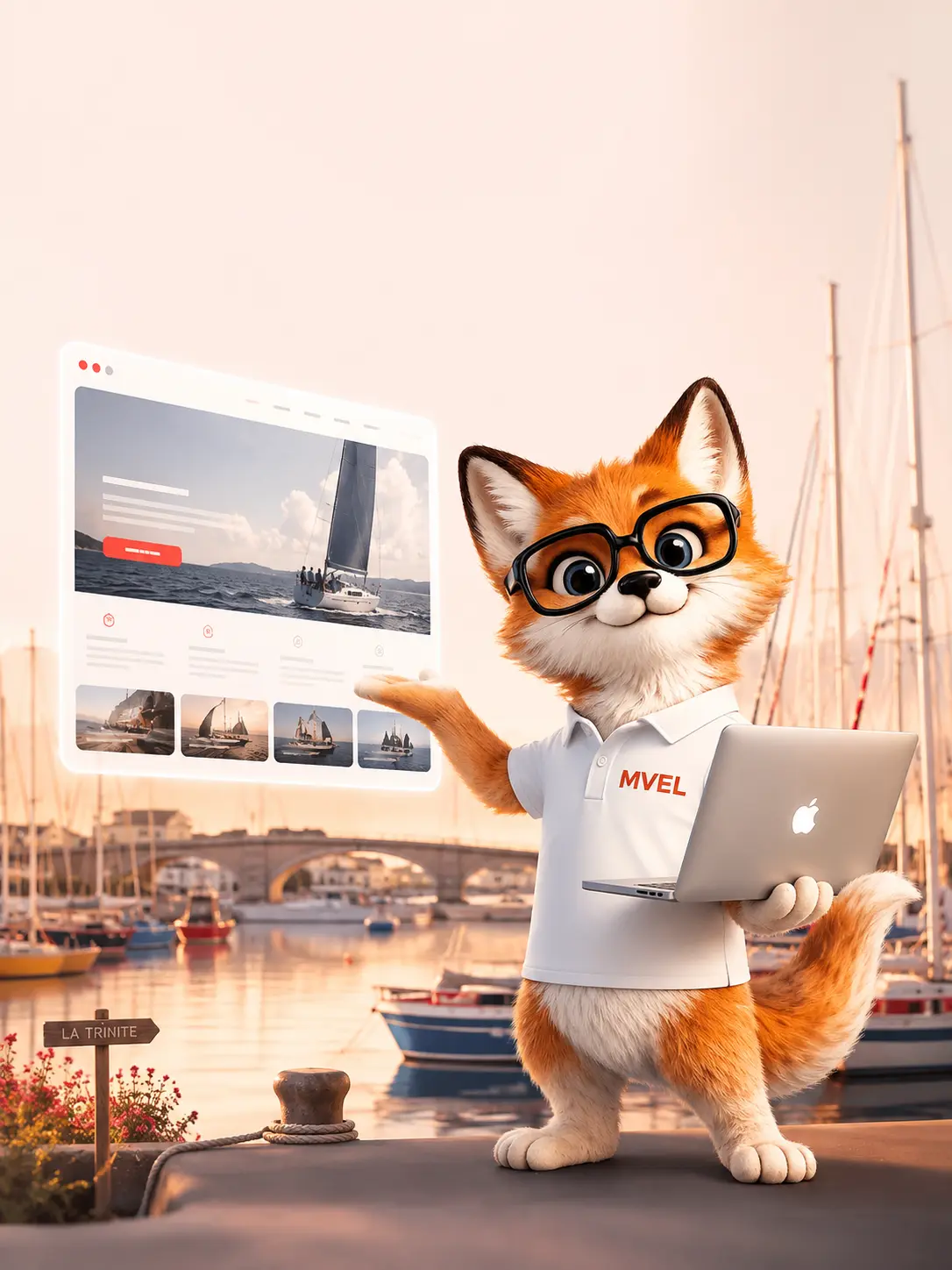 Création de site internet à La Trinité-sur-Mer par le renard MVEL, port de plaisance et voiliers