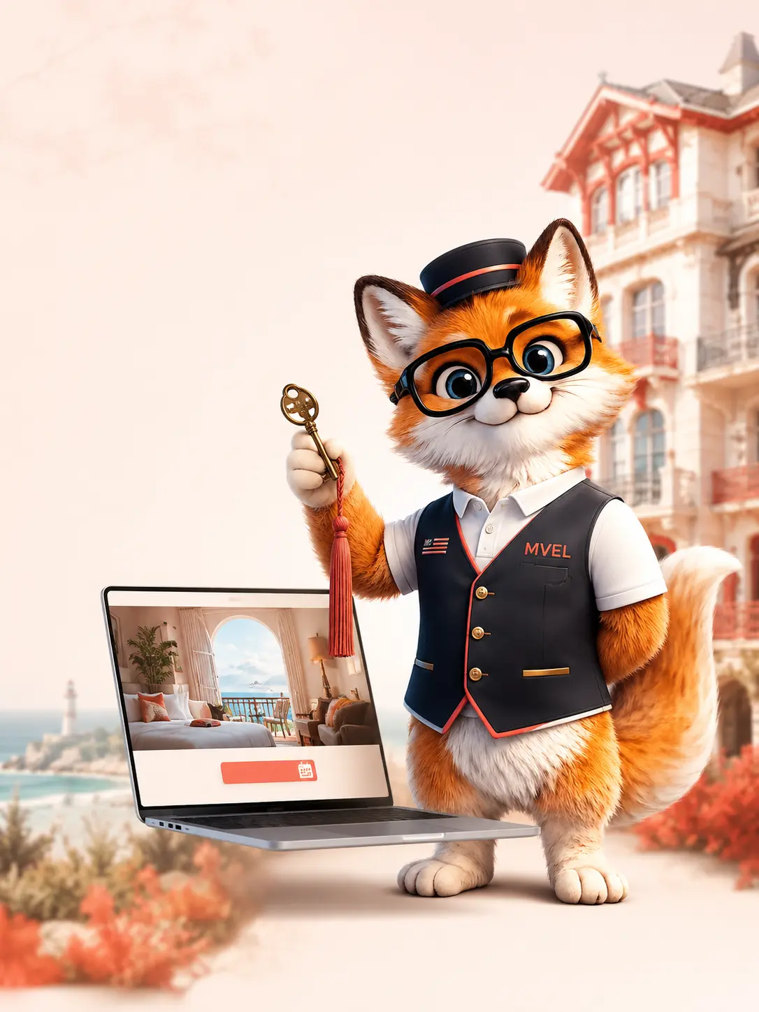 Renard MVEL en hôtelier concierge, création du site de l'Hôtel Saint James à Biarritz
