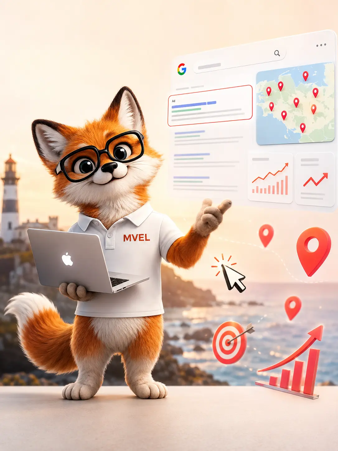 Agence SEA en Bretagne, publicité Google Ads par le renard MVEL