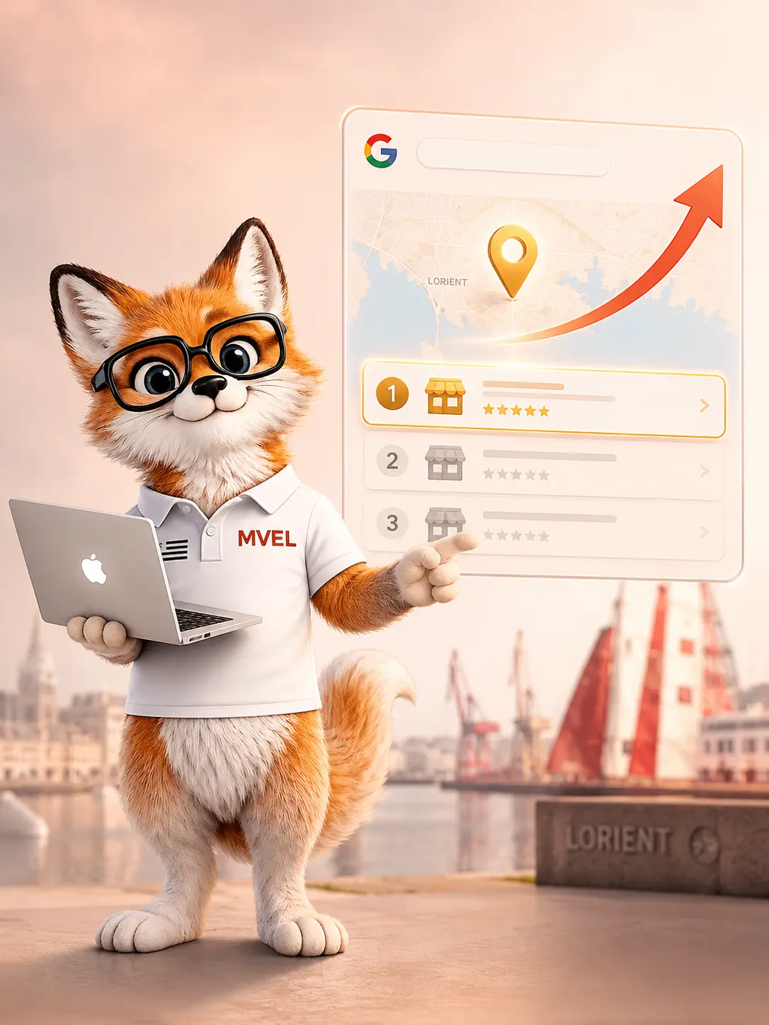 Référencement SEO à Lorient par le renard MVEL, première position sur Google