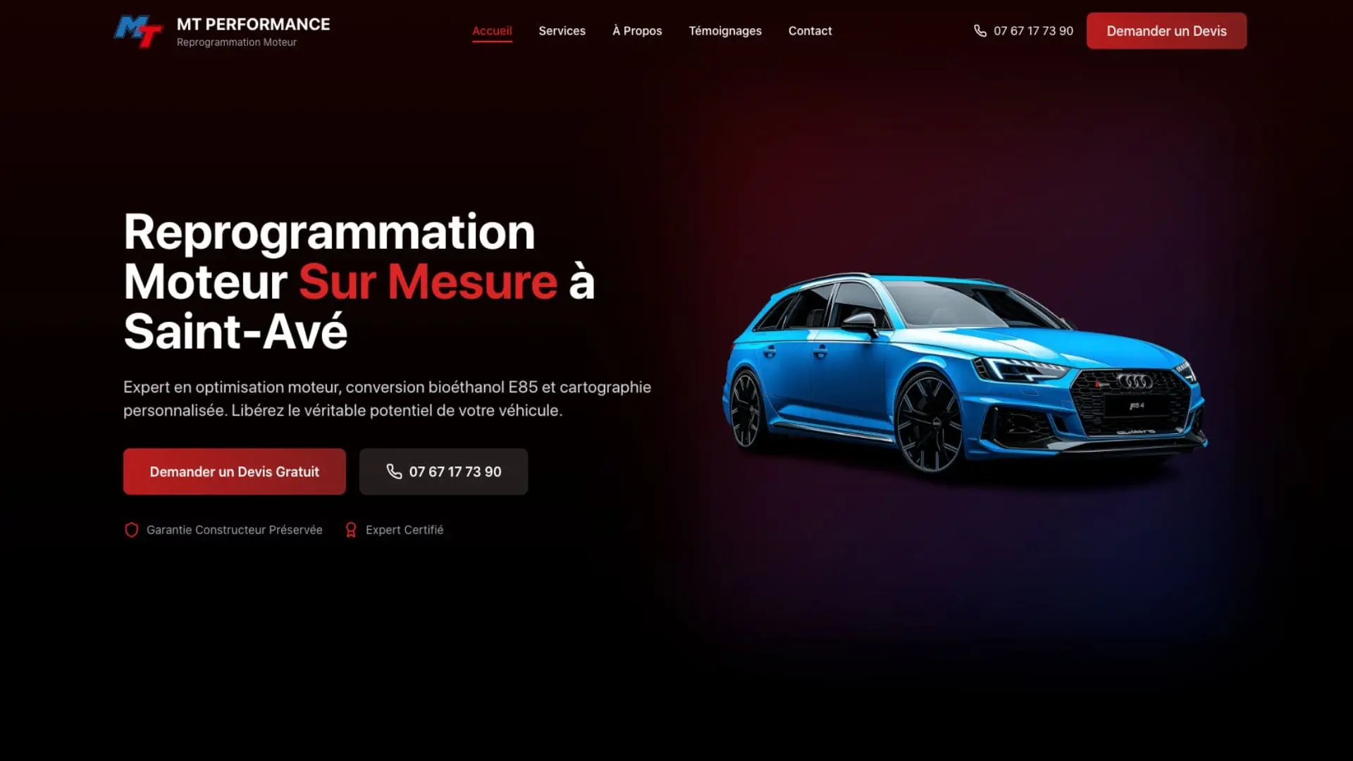 site internet Préparateur automobile – Saint-Avé (Morbihan)