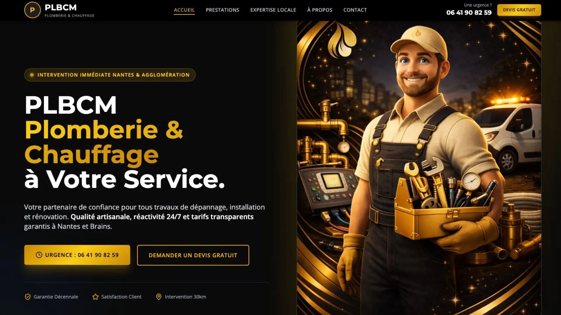 Création site internet plombier à brains en loire atlantique