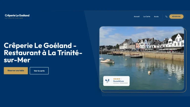 site internet de la crêperie le goéland à la trinité sur mer