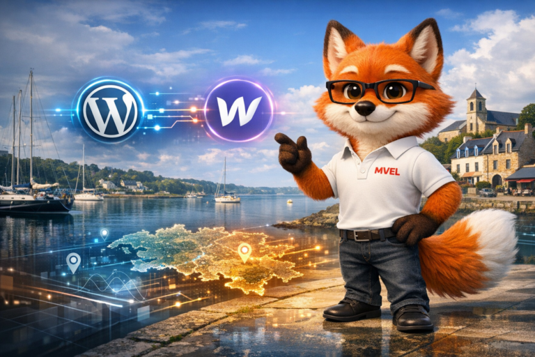 wordpress vs webflow Sarzeau – Schéma comparatif WordPress vs Webflow pour une PME à Sarzeau (Morbihan)