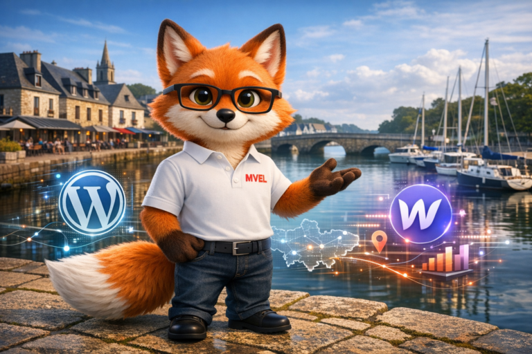 wordpress vs webflow Auray – Schéma comparatif WordPress vs Webflow pour une PME à Auray (Morbihan)