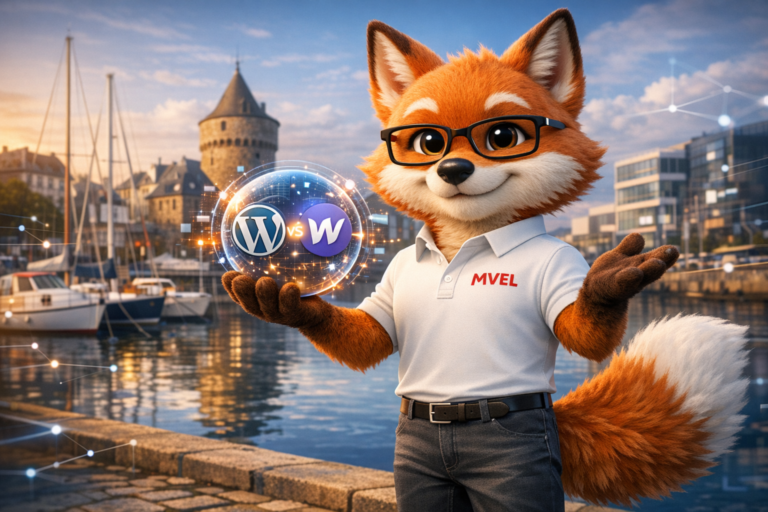 wordpress vs webflow Lorient – Schéma comparatif WordPress vs Webflow pour une PME à Lorient (Morbihan)