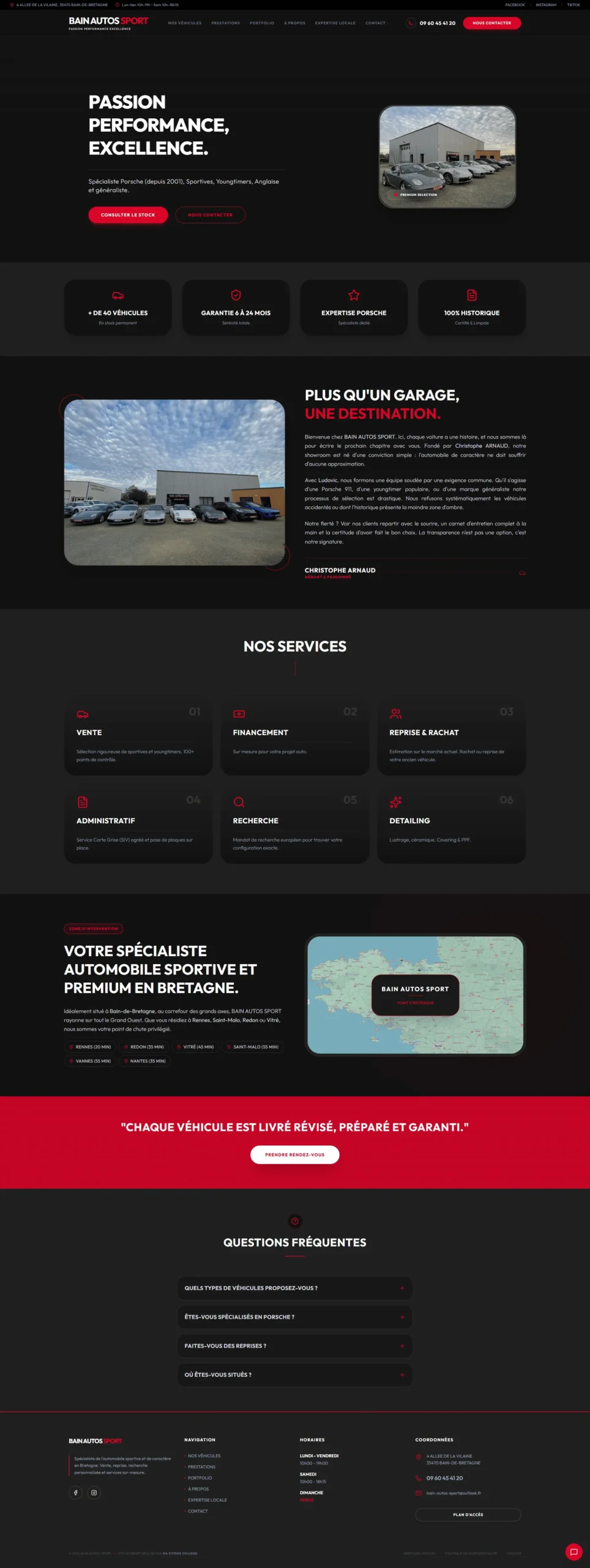 Site internet Bain Auto Sport — concessionnaire automobile à Bain-de-Bretagne (35) — créé par MVEL