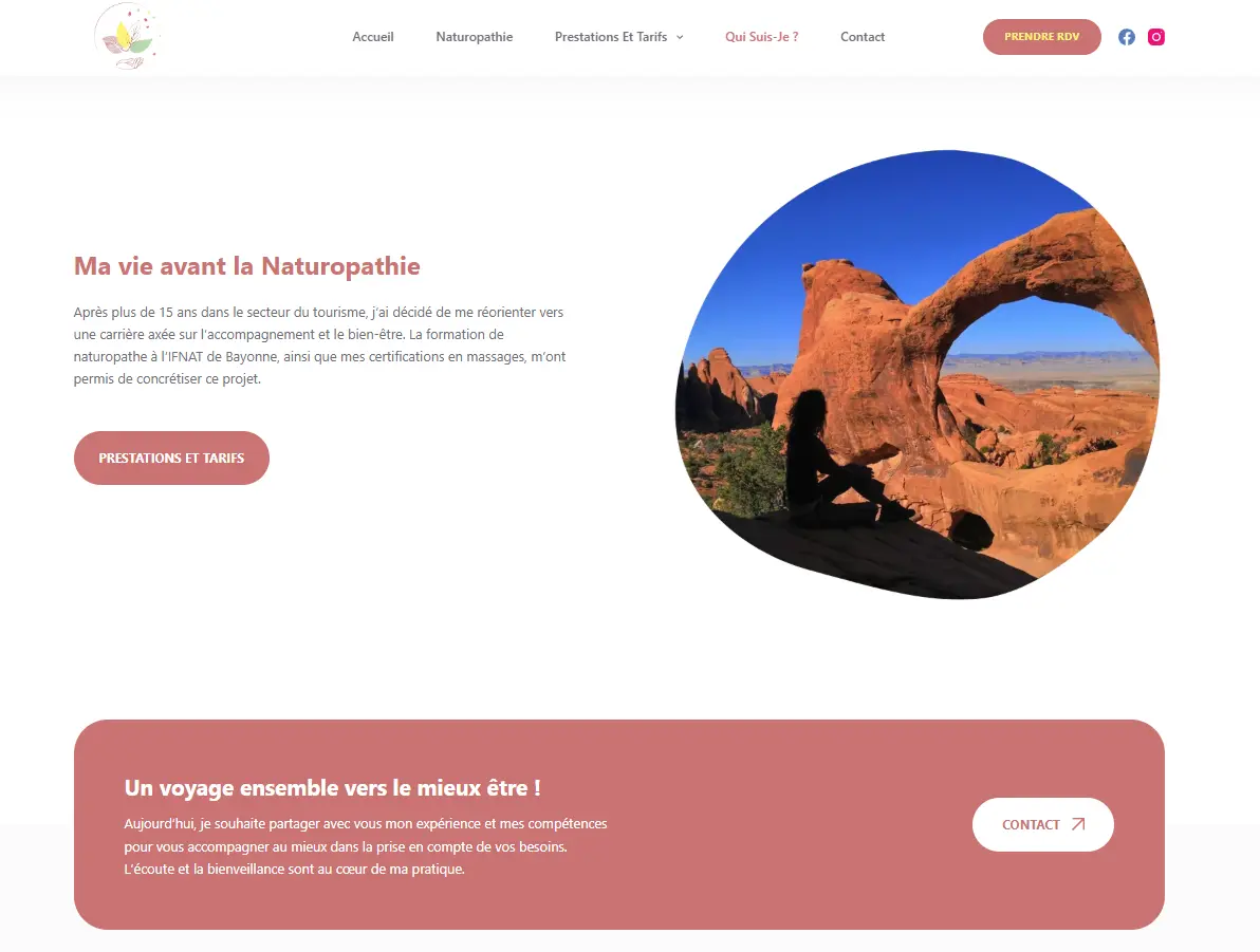 Version mobile responsive site Tiphaine Fabre naturopathe — Capbreton Landes — création MVEL agence web