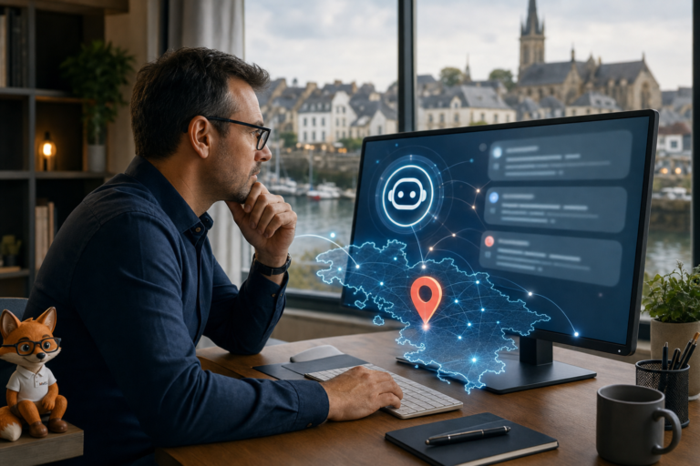 visibilité entreprise ia – Renard MVEL vérifiant la visibilité d'une entreprise dans les réponses des IA