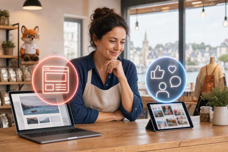 site internet ou réseaux sociaux – Renard MVEL comparant un site internet et les réseaux sociaux pour un commerce