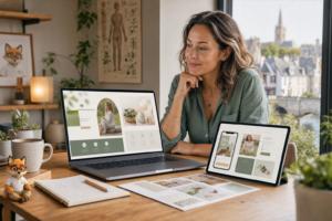 site internet thérapeute – Renard MVEL présentant le site d'une naturopathe avec prise de rendez-vous