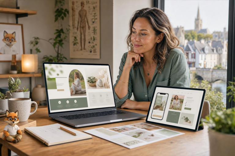 site internet thérapeute – Renard MVEL présentant le site d'une naturopathe avec prise de rendez-vous