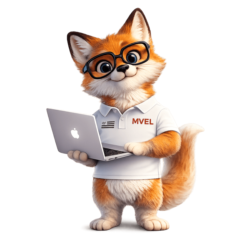 Renard digital MVEL présentant la réalisation du site internet d'ADW Médiateur à La Teste-de-Buch